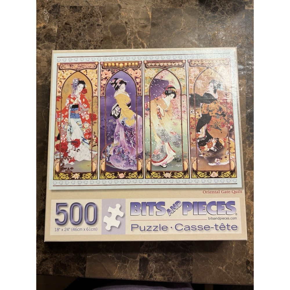 500 pc Puzzle "ORIENTAL GATE QUILT" By Haruyo Morita 18x24 Bits And Pieces